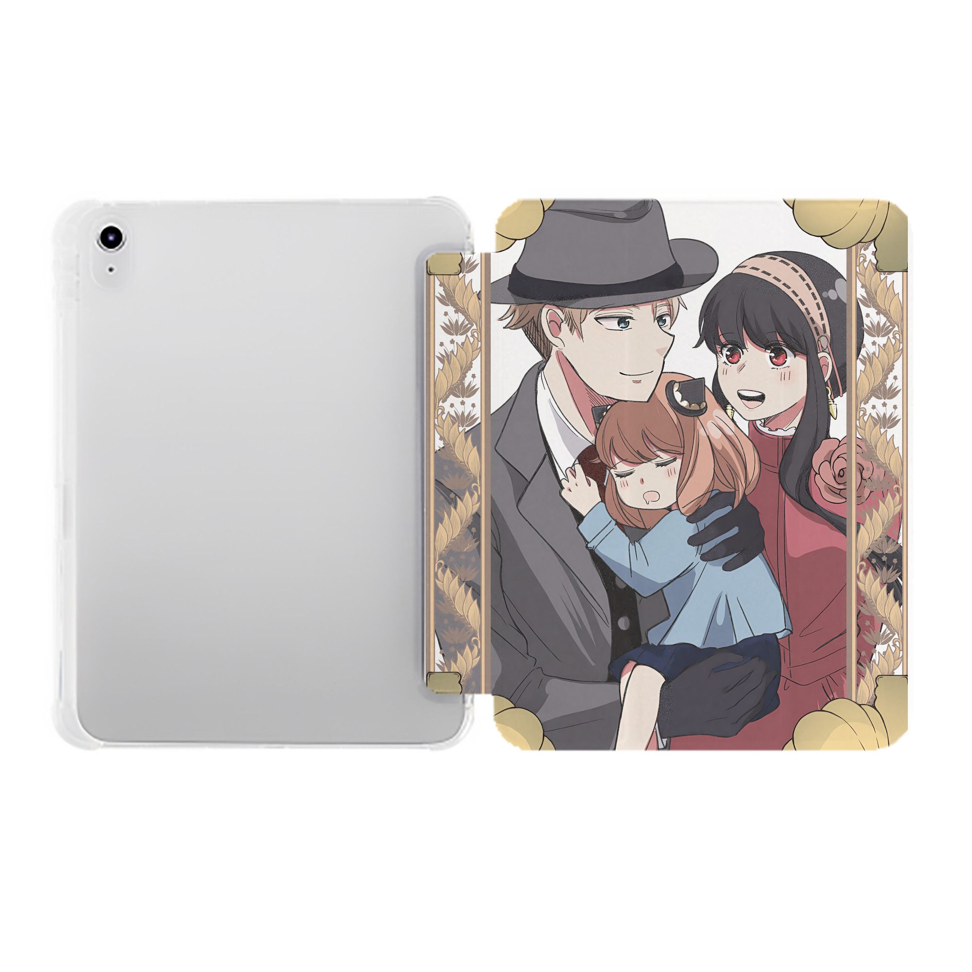 （画像用） SPY×FAMILY间谍家家酒 IPad ケース ペン収納付き 三つ折りスタンド PUレザー×シリコン 対応機種9.5/10.5/10.9インチ